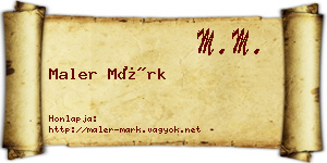 Maler Márk névjegykártya